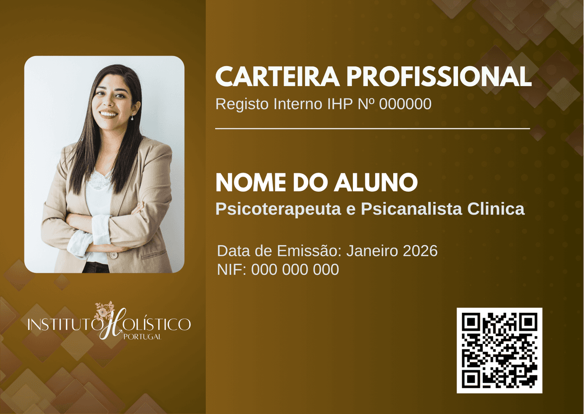 Carteira Profissional — Psicoterapeuta e Psicanalista · Instituto Holístico Portugal