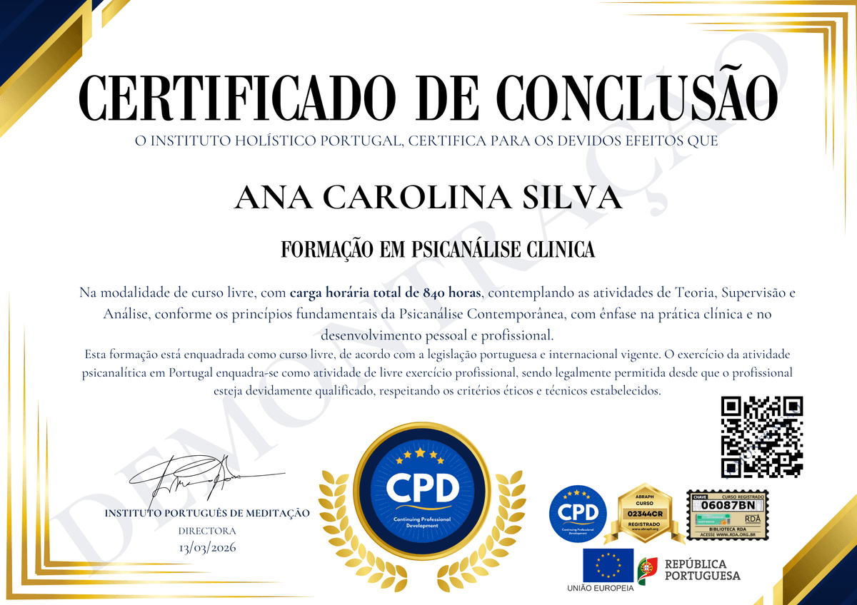 Certificado Profissional de Psicanalista — 840 horas