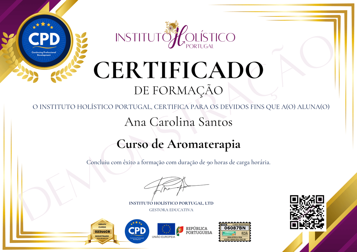Certificado CPD Internacional — Instituto Holístico Portugal