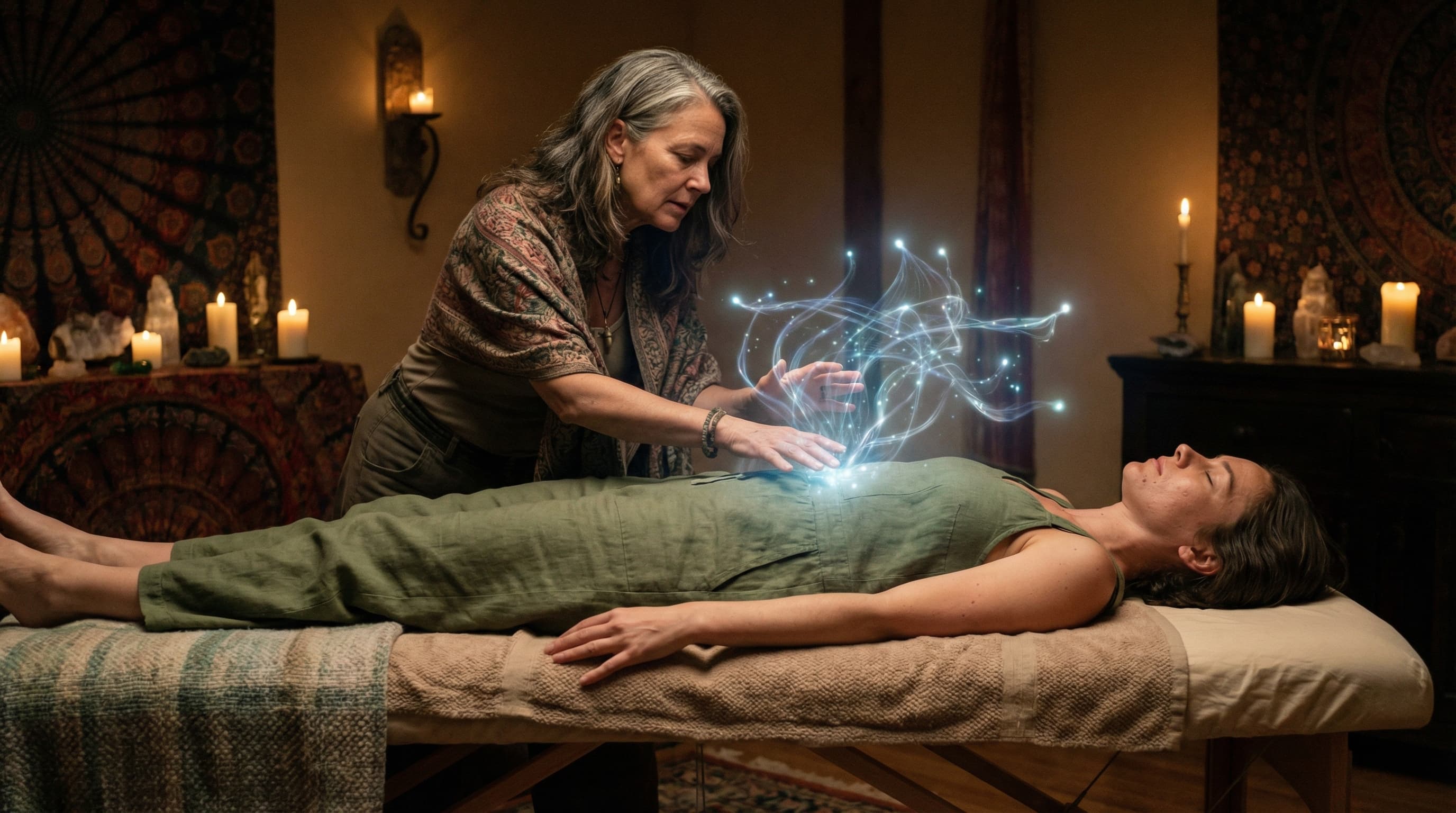 Cirurgia Astral — Terapeuta a canalizar energia